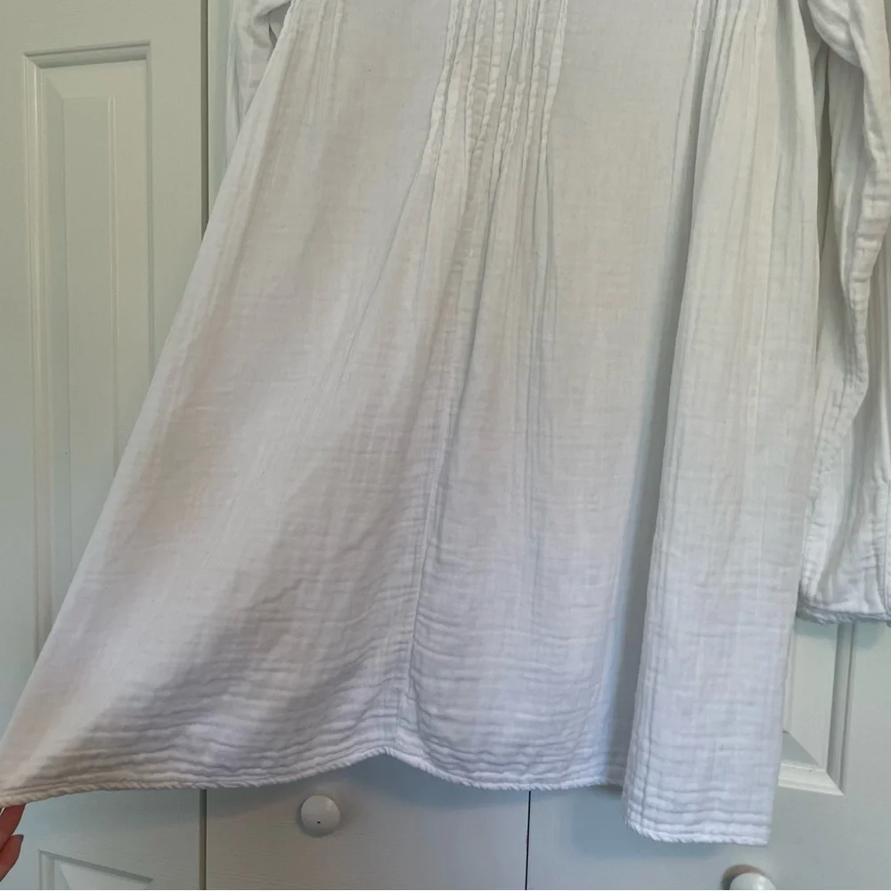 CP Shades X Free People Yoko Tunic Mini Dress White Gauzey Cotton Sz XL